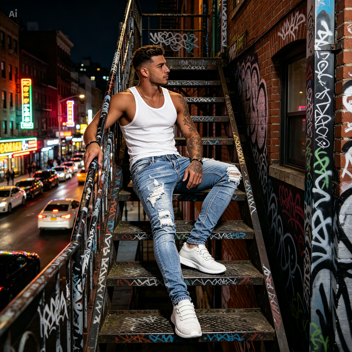 Brando™ Heren Skinny Jeans met Scheuren
