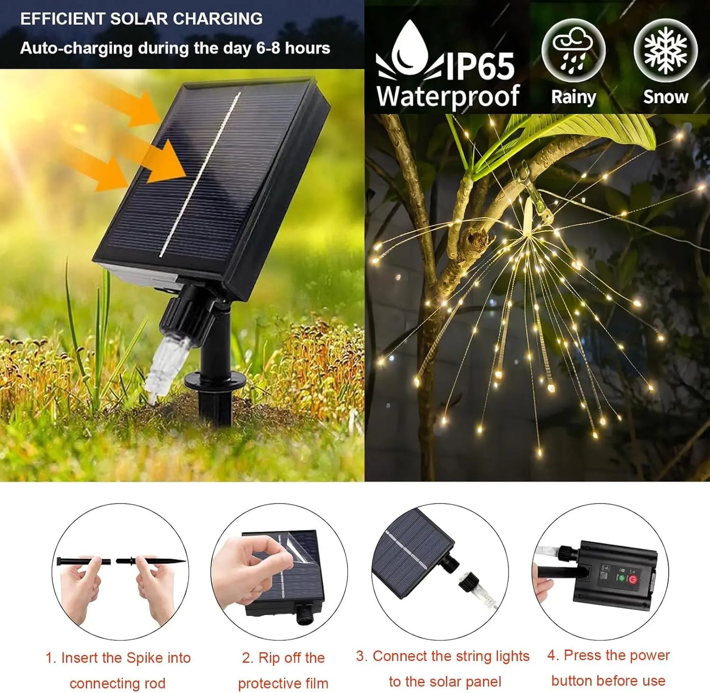 Solora™ Zonne-Energie Vuurwerklamp