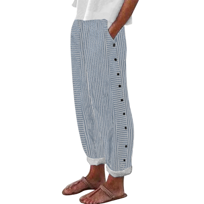 Gestreepte Broek met Zakken – Comfortabele Damesbroek