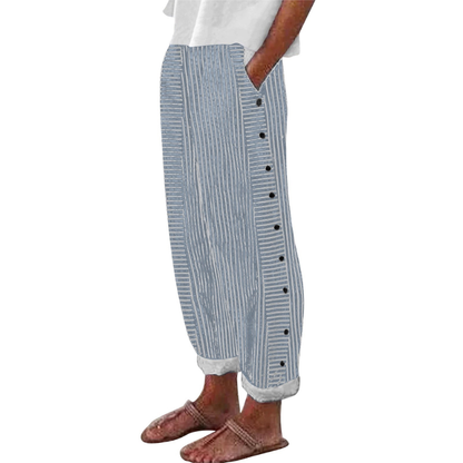 Gestreepte Broek met Zakken – Comfortabele Damesbroek