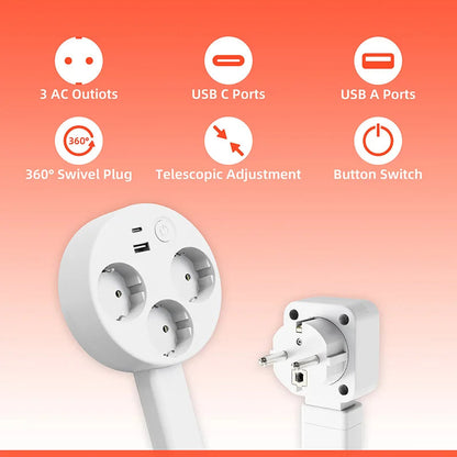 Voltique™ Verstelbare Verlengkabel met USB