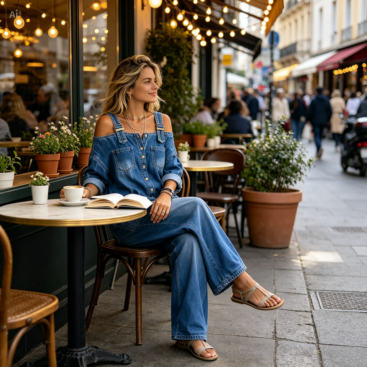 Amara™ Klassieke Losse Denim Jumpsuit