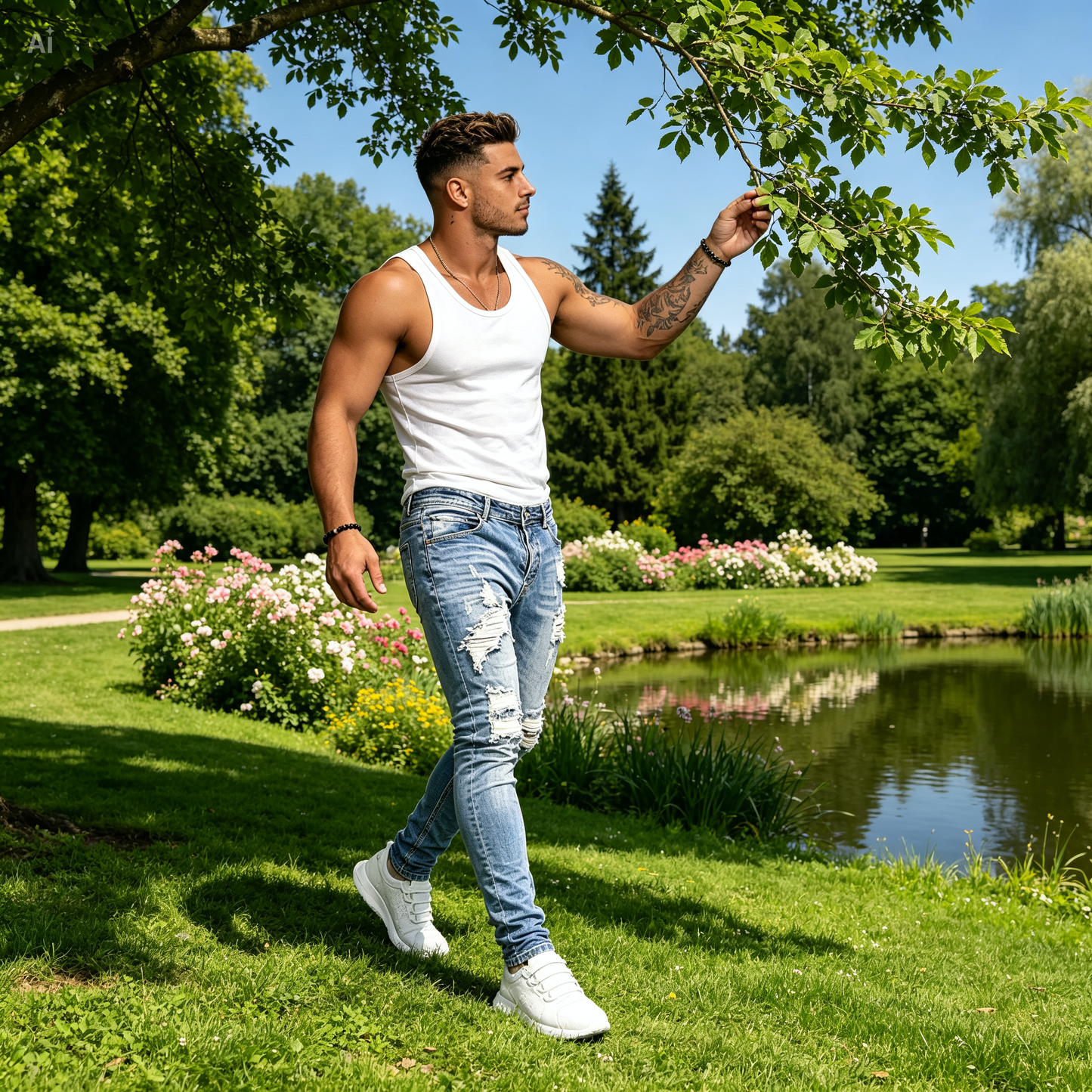 Brando™ Heren Skinny Jeans met Scheuren