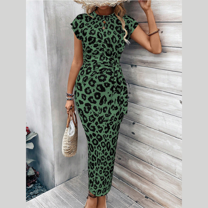 Amara™ Dames Midi-jurk met Luipaardprint