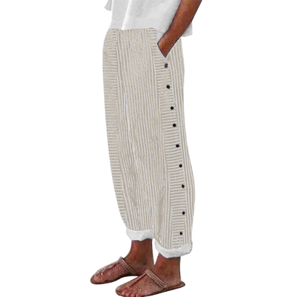 Gestreepte Broek met Zakken – Comfortabele Damesbroek