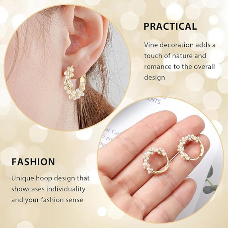Jewelance™ Gedraaide Parel Hoepeloorbellen