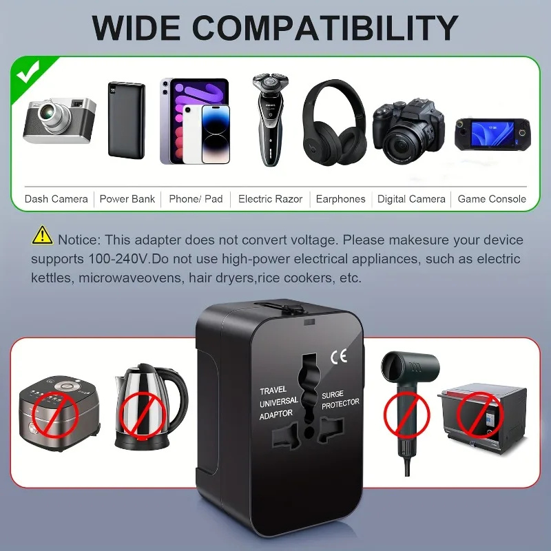 Voltique™ Compacte Reisadapter
