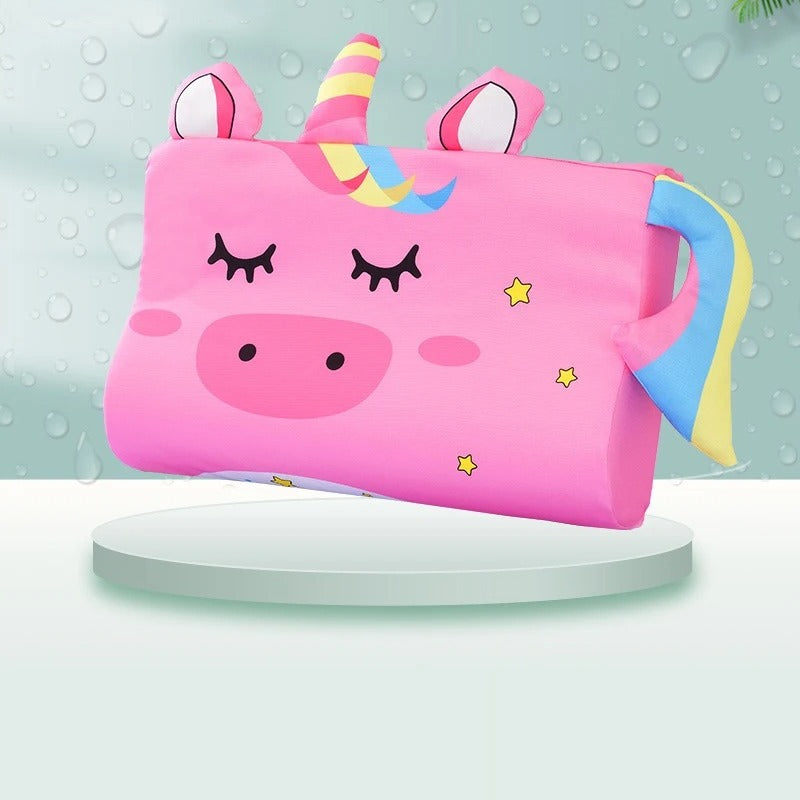 Doezel kinderkussen Eenhoorn Roze, traagschuim, 45 bij 27 cm