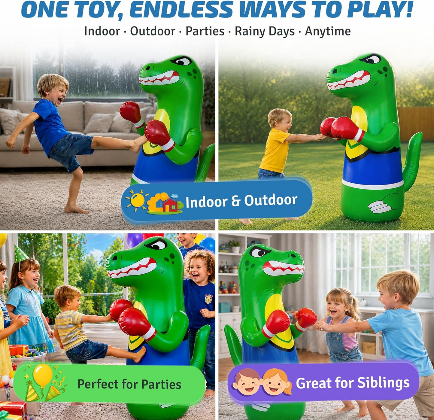Speelo™ Opblaasbaar Dino Stootspeelgoed