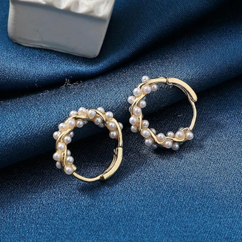 Jewelance™ Gedraaide Parel Hoepeloorbellen