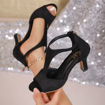 Open Teen Hakken met Rits – Elegante Sandalen