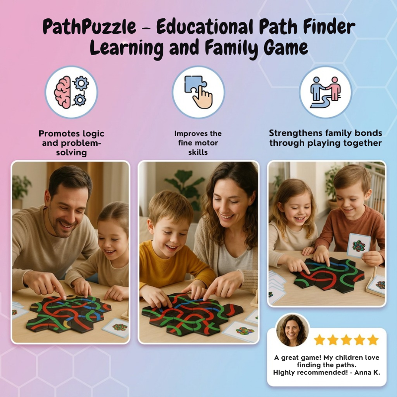 Speelo™ Educatieve Houten Padpuzzel