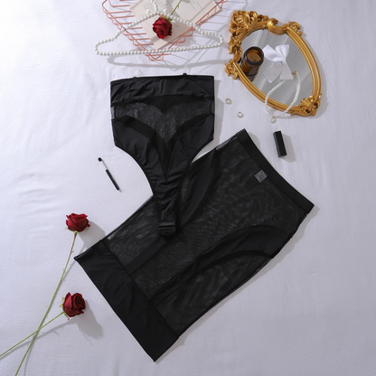Amara™ Elegante Mesh Midi-jurk