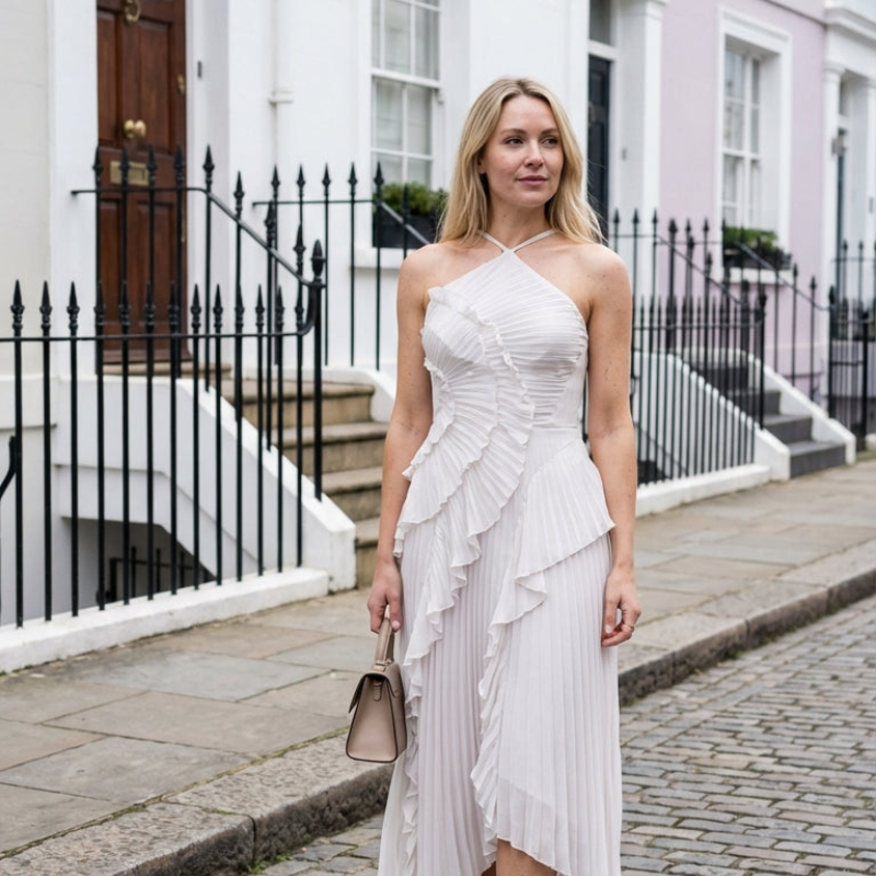 Elegante Ruffle Jurk – Luxe Volants Damesjurk
