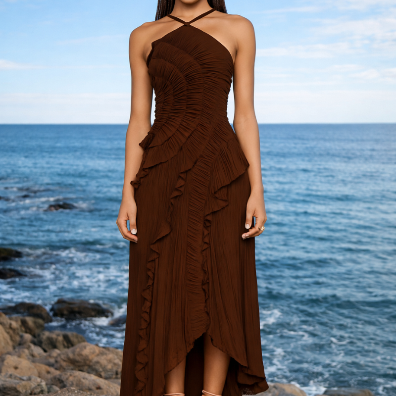 Elegante Ruffle Jurk – Luxe Volants Damesjurk
