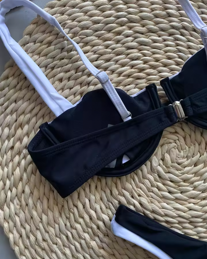 Colorblock Bikini – V-Hals Zwembikini