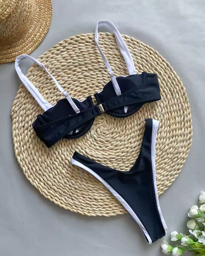 Colorblock Bikini – V-Hals Zwembikini