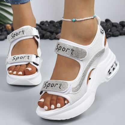 Glitter Plateau Sandalen – Comfortabele Dames Sandalen