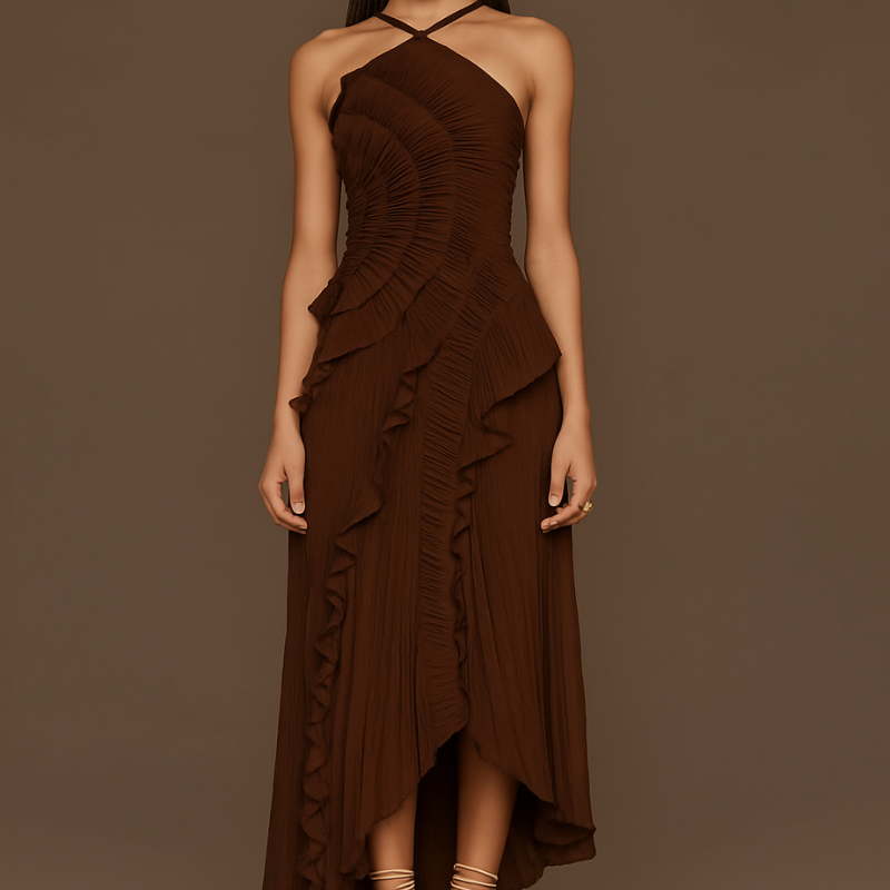 Elegante Ruffle Jurk – Luxe Volants Damesjurk