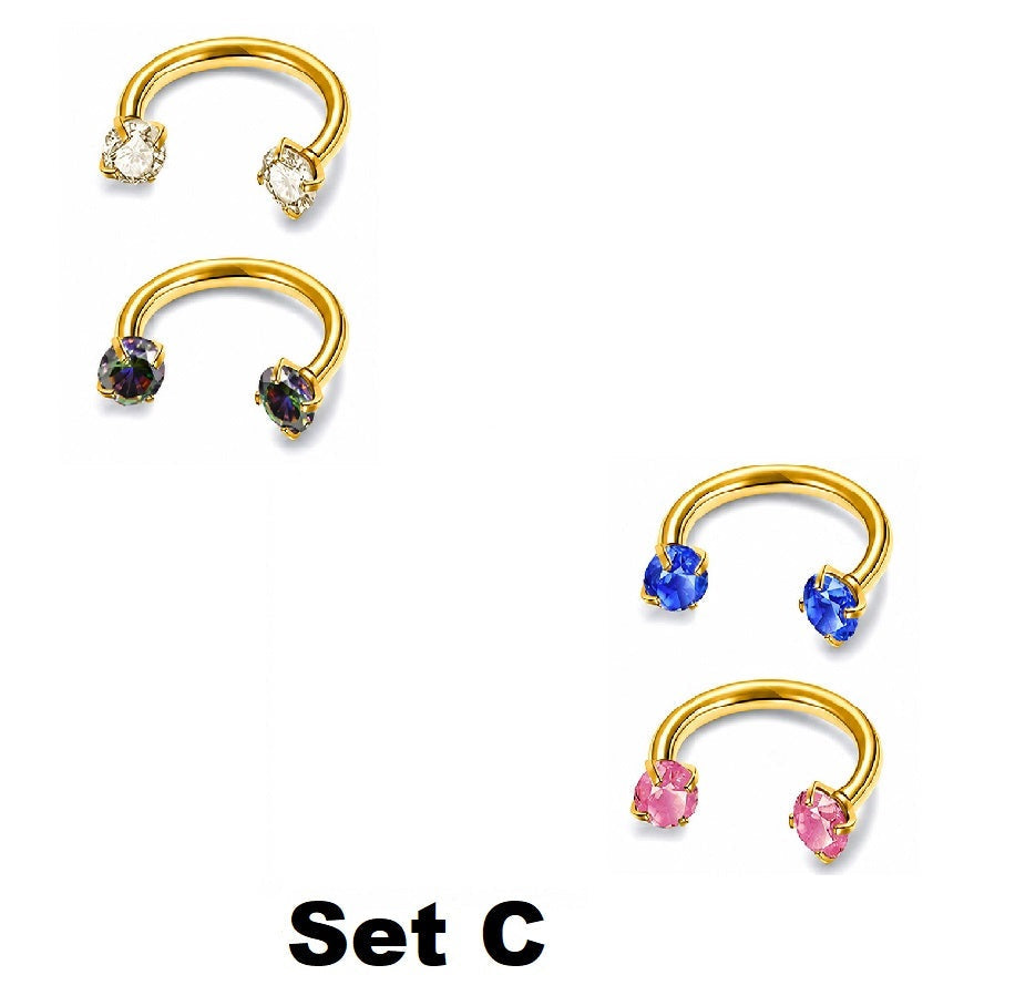 Jewelance™ Elegante Neusjuweel en Oorbellen Set