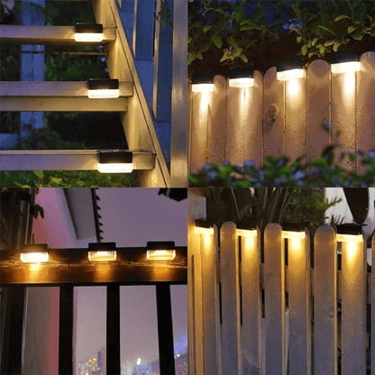 Corvia solar wandlamp in een tuinhoek