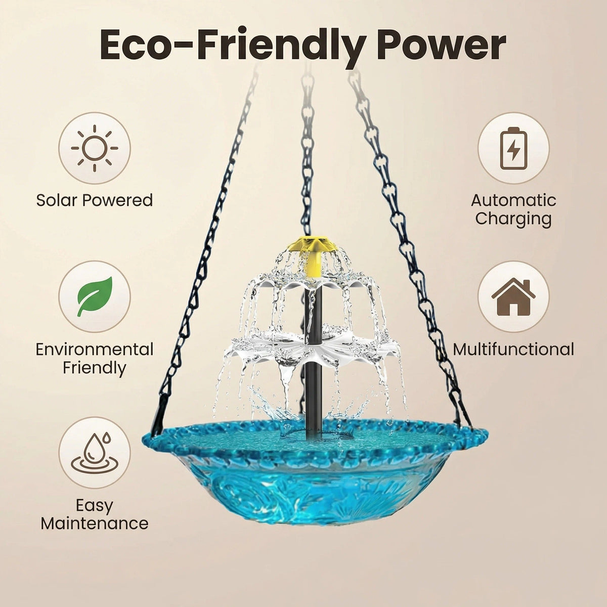 Hortus™ Zonne-Energie Vogelbad Fontein