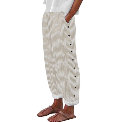 Gestreepte Broek met Zakken – Comfortabele Damesbroek