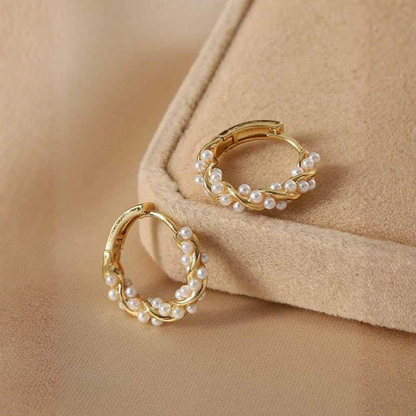 Jewelance™ Gedraaide Parel Hoepeloorbellen