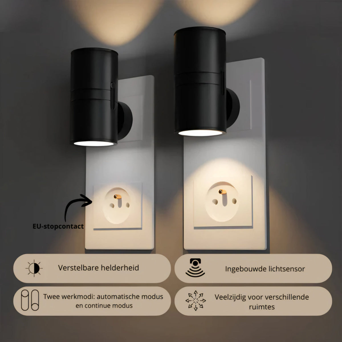 Nocturne dimbare stekkerlamp voor binnen