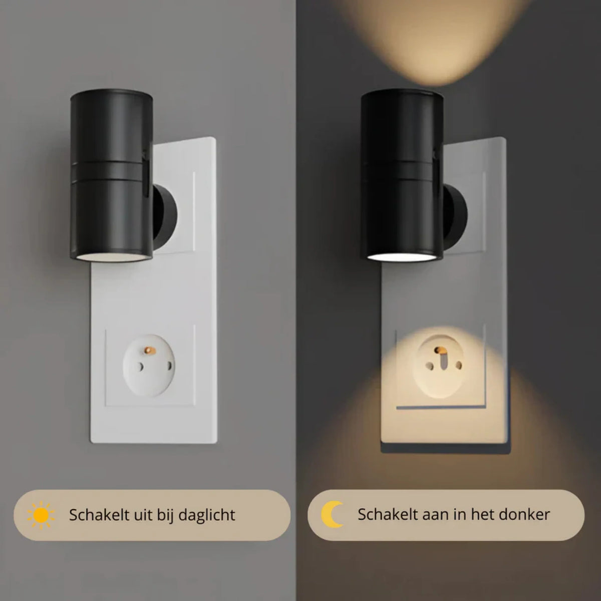 Nocturne stekkerlamp voor slaapkamer en badkamer