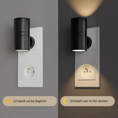Nocturne stekkerlamp voor slaapkamer en badkamer
