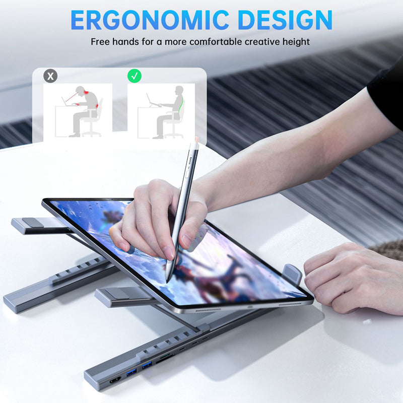 Voltique™ Opvouwbare Laptopstandaard met USB-Hub