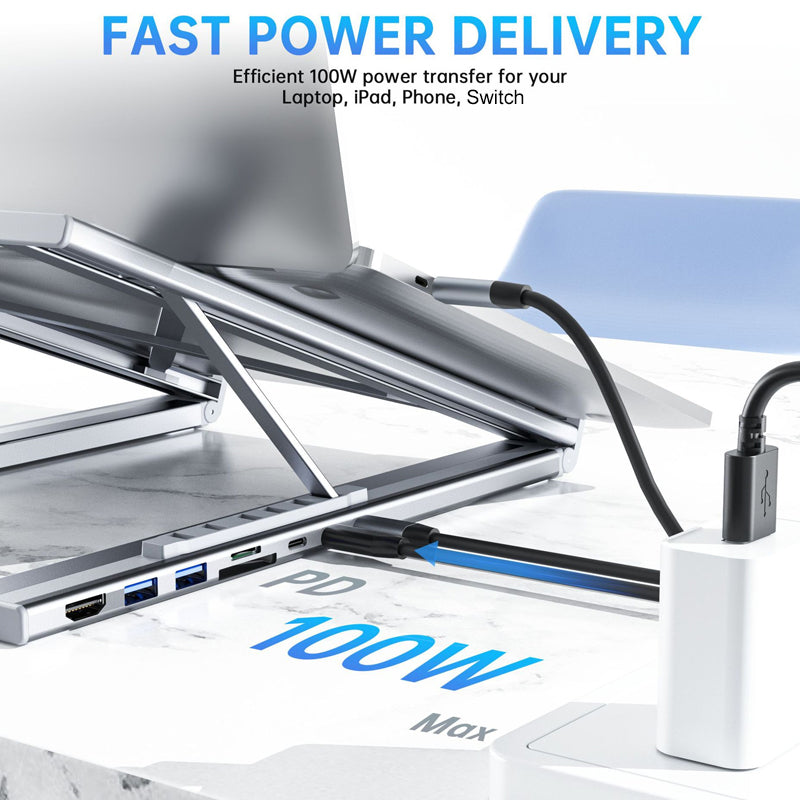 Voltique™ Opvouwbare Laptopstandaard met USB-Hub