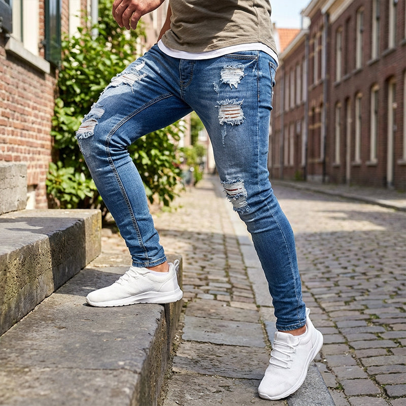 Brando™ Heren Skinny Jeans met Scheuren