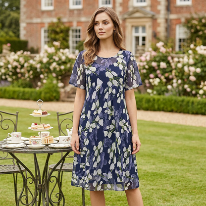 Amara™ Elegante Bloemenjurk met Knielengte