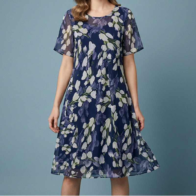 Amara™ Elegante Bloemenjurk met Knielengte