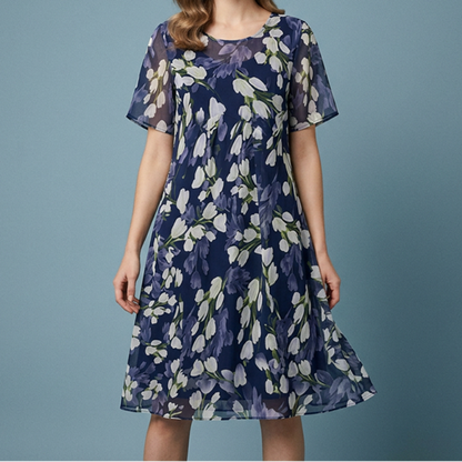 Amara™ Elegante Bloemenjurk met Knielengte